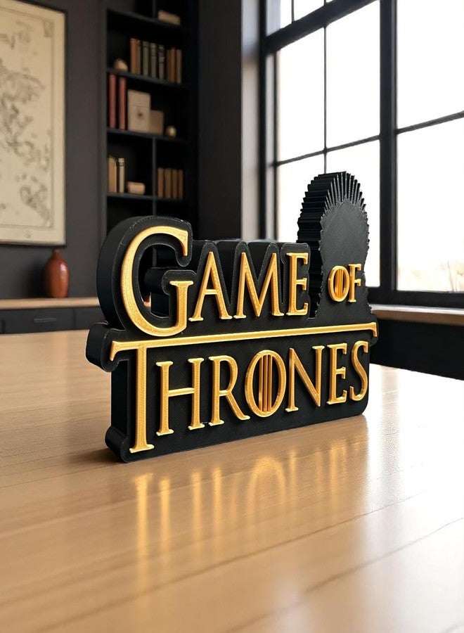 HOBIGO 3D Game of Thrones Logo Table Top Decor | Fantasy Series Aesthetic Showpiece | Medieval Theme Desk & Shelf Display for GoT Fans & Collectors - Image 1
